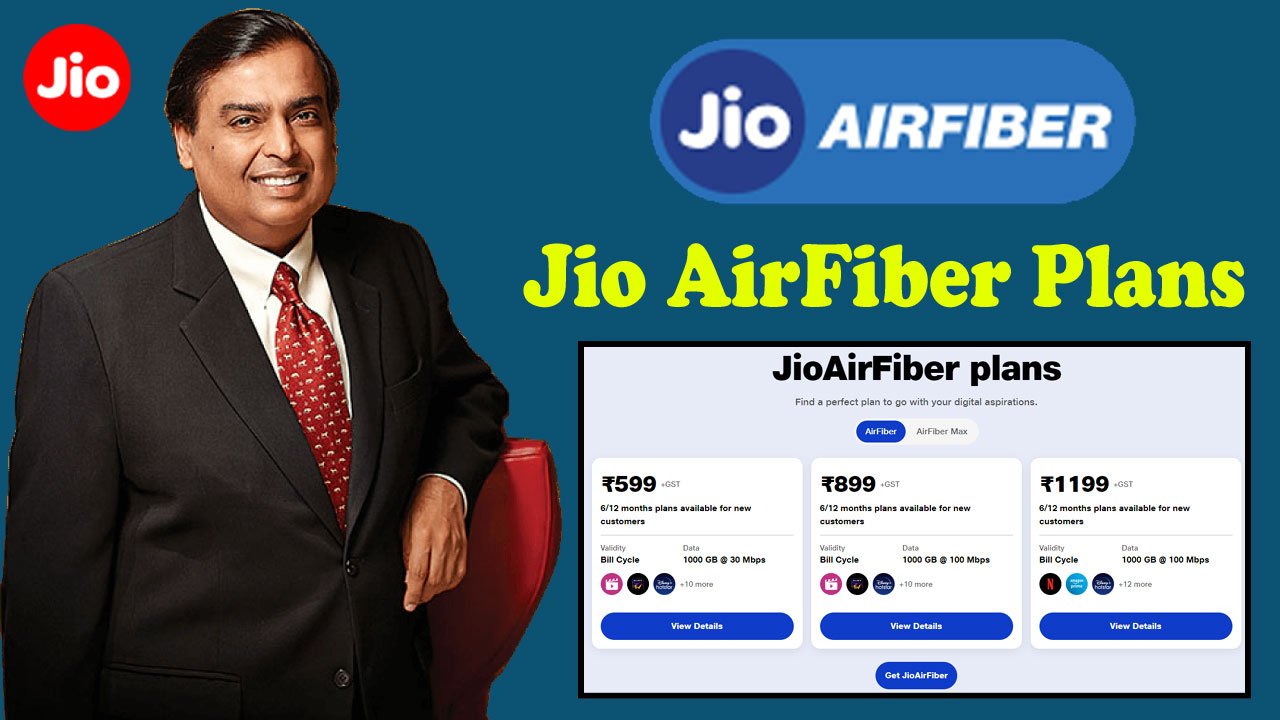 Jio Airfiber Price in India Per Month in Hindi